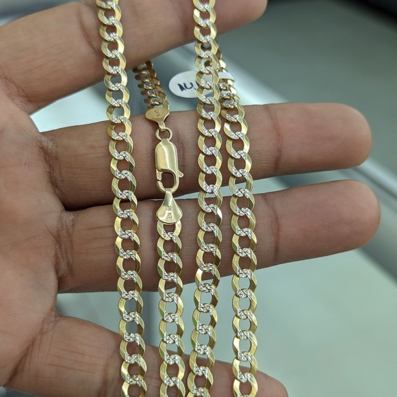 14kt Real Solid Gold Cuban Diamond Cut Chain 5.9mm 24 Inches - Picture 10 of 11